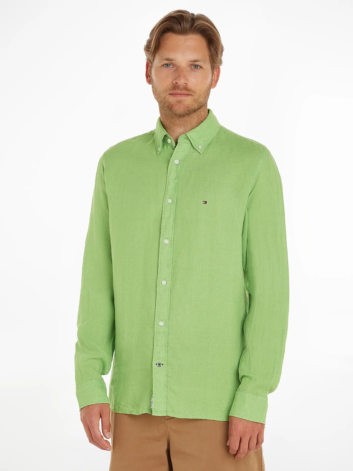 TOMMY HILFIGER | Leinenhemd | grün